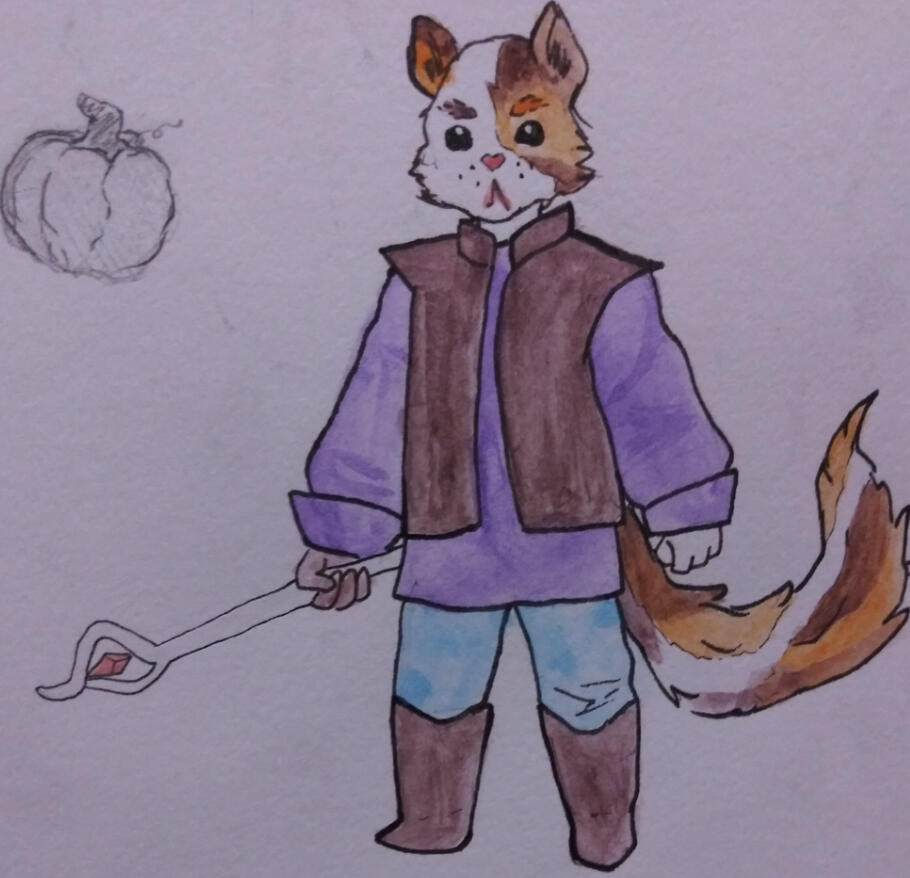 Mage cat, watercolor